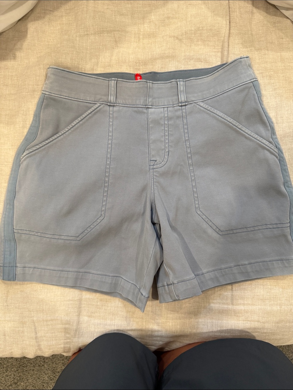 SPANX Light Blue Stretch Bermuda Shorts